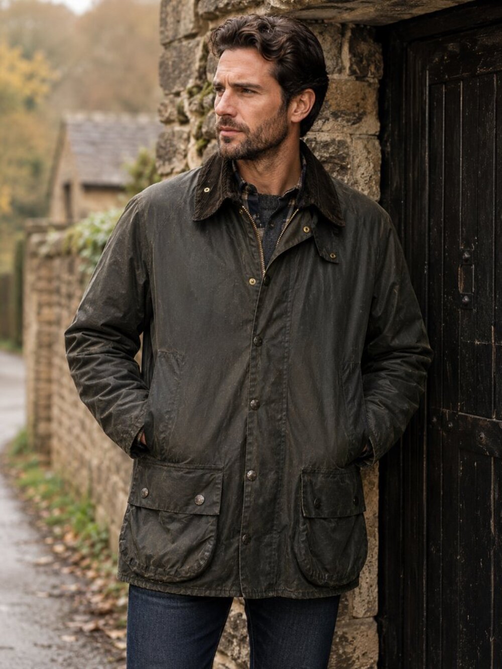Barbour Beaufort Waxed Jacket C44 Made in England Classic Field Coat L